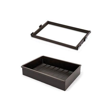 Emuca Kit de tiroir et cadre de coulissage en métal pour armoires Moka, fermeture souple, réglable, module de 900mm, Acier et Aluminium, Couleur Moka - talla (1/5)