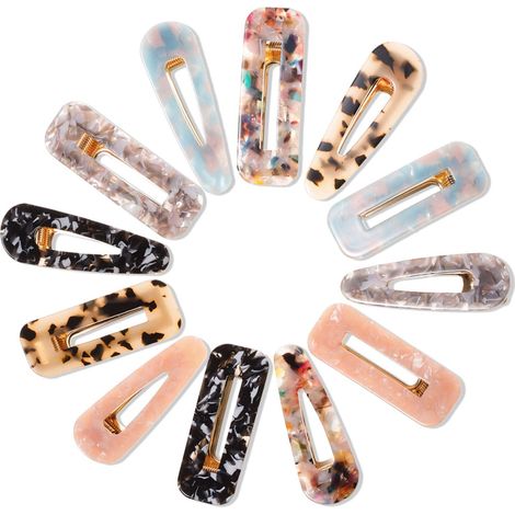 Barrette Cheveux - Barrette Acrylique avec Denture Antidérapante - Pour Femme - 12 Pièces (1/5)