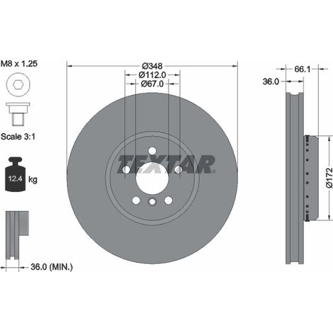 Disque de frein Textar 92288725 ALPINA 34106880076 34107915322 34108858706