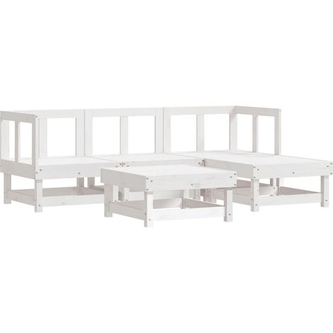 Maison Exclusive - Set Salotto da Giardino 5 pz in Legno Massello di Pino Bianco (1/5)