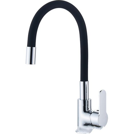Robinet de Cuisine avec Bec Flexible, Mitigeur d'évier Monocommande, Chrome (1/5)