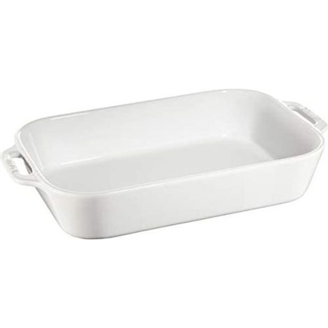 Staub Rectangular Dish Ceramic, white, 34x24cm (1/4)