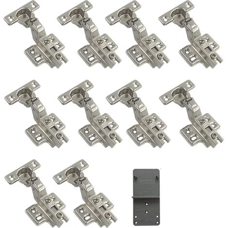 90 Degré Rentrant 26mm Soft Close Mini Charnieres Fermeture Automatique Charnière à Amorti pour Armoires de Porte Lot de 10 (1/5)