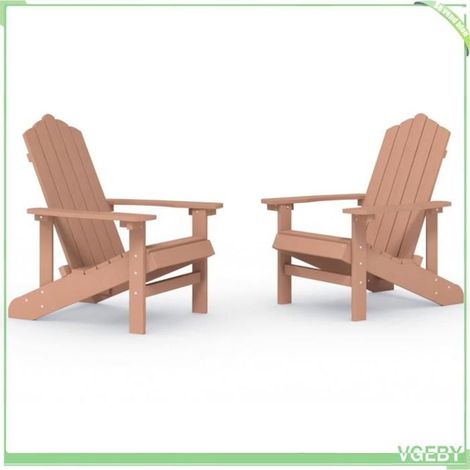 Chaise de jardin Adirondack - FAFEICY - 3095694 - PEHD anti-UV - Lot de 2 - Marron (1/4)