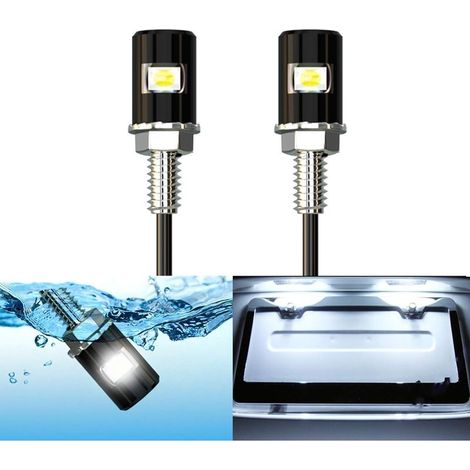 Plaque D'immatriculation Lumière, Super Lumineux 12V Imperméable LED Ampoule Moto Tag Light Moto Vélo Camion RV ATV Juridique, Blanc Froid (1/5)