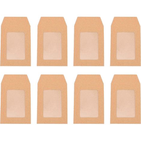 Lot de 25 pochettes de classement en papier kraft pour cartes et enveloppes, organisateur de documents-8x6cm-Khaki