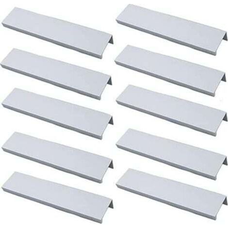 (Blanc)Lot de 10 Poignée Dorée Poignée de Meuble Dorée - Poignée Invisible Poignee de Meuble Cuisine Dorée Poignée Meuble Dorée en Alliage d'Aluminium Entraxe 160mm (1/4)