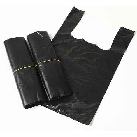 Pack of 300 black sanitary bin bags for women - Small trash bags for bathroom, sanitary napkins, plastic bags with handles for home and kitchen - 24x37cm black (1/4)