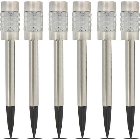 Lot de 6 lampe LED de jardin, lampes solaires exterieures avec batterie - Diamètre 7.5 x Hauteur 46 cm -JUANIO (1/3)