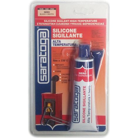 Saratoga Silicone Sigillante Alte Temperature Nero - Confezione 60 ml -