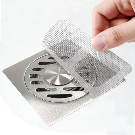 Filtri monouso per capelli per lo scarico della doccia, confezione da 10, per la copertura dello scarico della doccia filtri adesivi migliorati per lo scarico a pavimento filtro per lo scarico. (1/5)