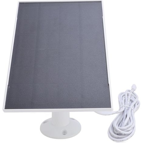 Panneau Solaire 8W pour Caméra d'alimentation à Oiseaux, Chargeur Solaire 2 en 1 pour la Caméra Extérieure, avec Câble de 9,84 Pieds, Support Réglable à 360 °, Alimentation en Continu (White) (1/5)