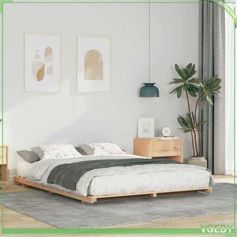 Cadre de lit - ABI - Bois massif en pin - 140 x 220 cm - Design moderne et minimaliste (1/5)