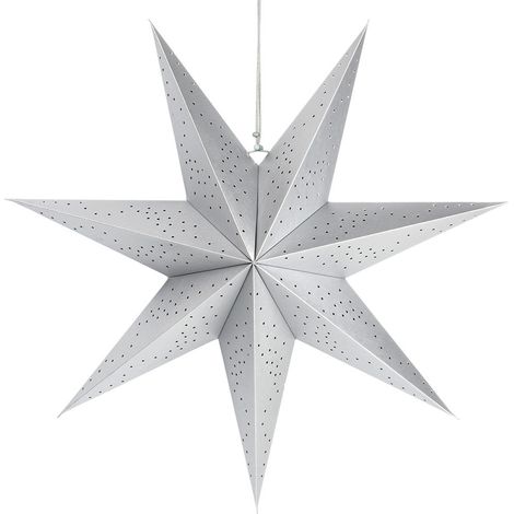 Dekorativer Papierstern, durchbrochen, silberfarben, Weihnachtsschmuck, 60 cm