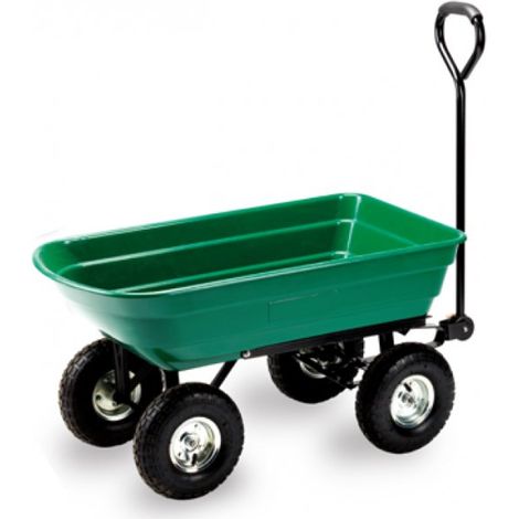 Carrello da giardino con ruote e vasca ribaltabile Fredi