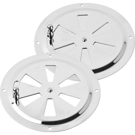 2 Pièces Grille d'Aération 125 mm, Grille de Ventilation Ronde, Évent d'Aération en Acier INOX, Ouverture d'Aération Réglable, pour Choix de Ventilation (1/5)