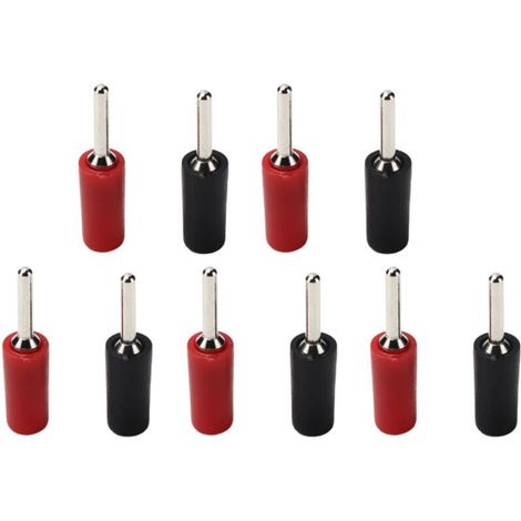 2mm Banana Plug 5 Sets Solderable Banana Plugs for Electrical Distribution Wall Plates for Audio/Video Speaker Receiver (Red + Black)