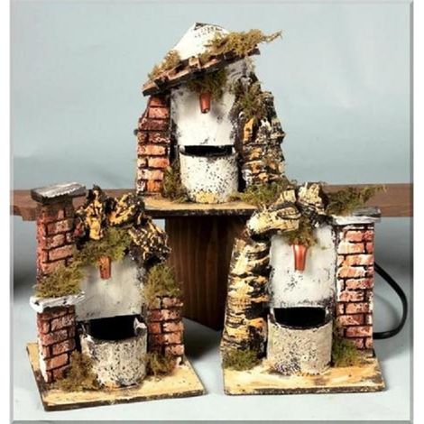 10508 Fontana con pompa per presepe - varie misure assortite - natale