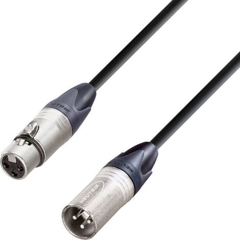 Câble de microphone noir Mâle XLR/femelle XLR (1/2)