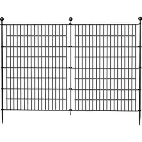 Clôture de jardin, construction métallique durable, design flexible, noir (1/2)