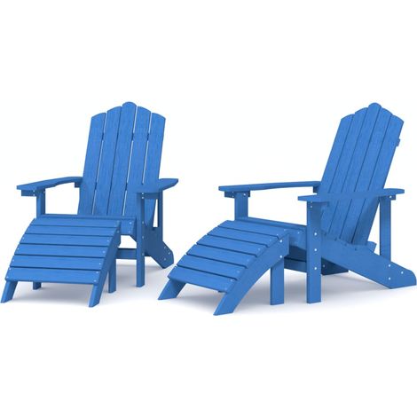 Maison Exclusive - Sedie Giardino Adirondack 2 pz con Poggiapiedi HDPE Blu Acqua