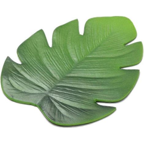Lot de 6 dessous de verre artificiels tropicaux en forme de feuilles de palmier, en EVA, pour tasses et bols, à café ou à thé. (1/5)