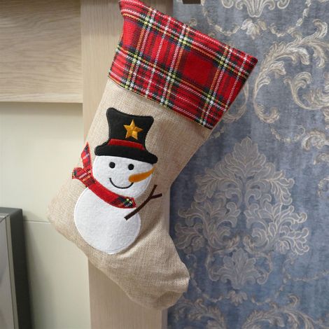 Christmas Stocking Snowman Xmas Decorations 26X45CM (1/5)