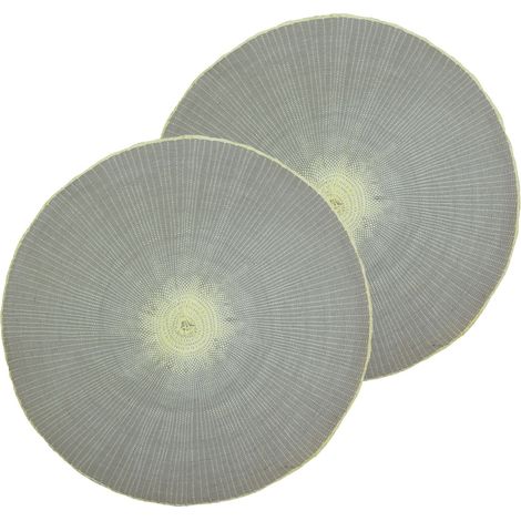 Lot de 2 sets de table ronds en jute GREGE (1/2)