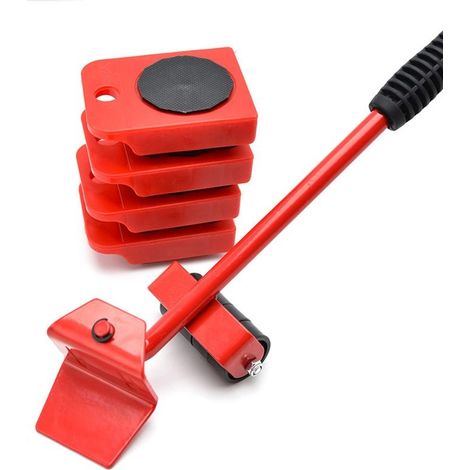 Lève-meubles avec kit de 4 roulettes – Capacité 150 kg – Roulettes en plastique ABS – Poignées PVC antidérapantes – Pour meubles lourds (1/5)