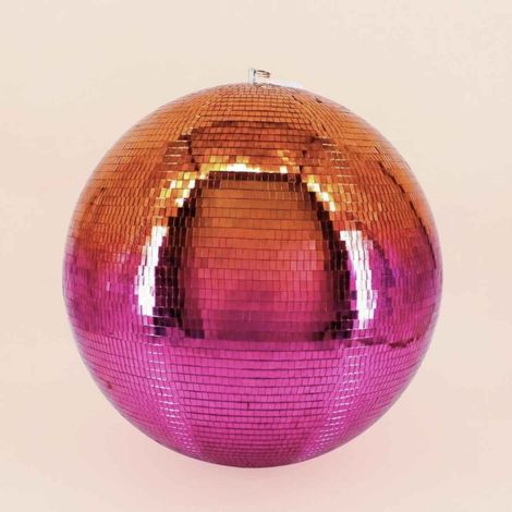 Boule à facettes XL bicolore rose, doré 60 cm