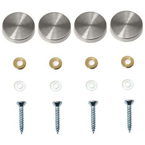 4er-Pack decorative Spiegelschrauben, decorative Nagelkappen, decorative Schrauben aus poliertem Edelstahl für Spiegel, Glasschränke oder Möbel (0.79 Zoll/20 mm) (1/4)