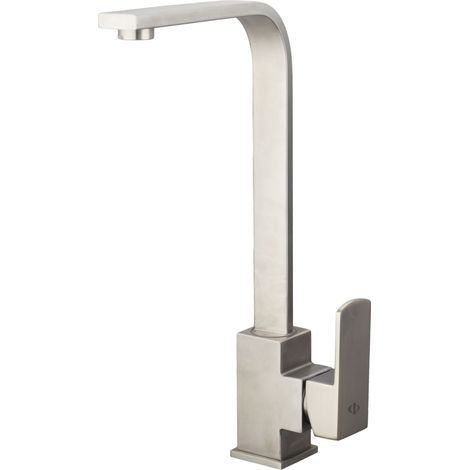 Grifo de Cocina  Modelo QUADRA-C  Fabricado en Acero  Monomando  Acabado en Acero (1/2)