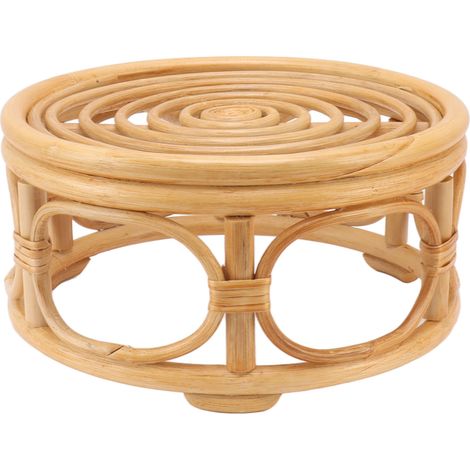 Support rond en rotin pour plantes d'intérieur, support naturel pour plantes, grand format, fait main, idéal pour la maison et le jardin. (1/5)