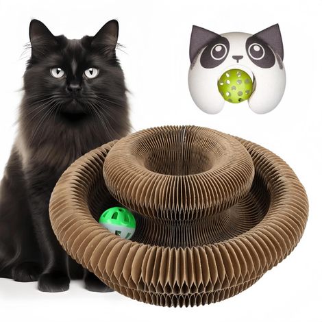 JSSEVN-pour Chat Magique Organ – Jouet Interactif en Carton avec Balle, Circuit de Jeu Evolutif pour Chatons et Chats d'Intérieur (1/5)