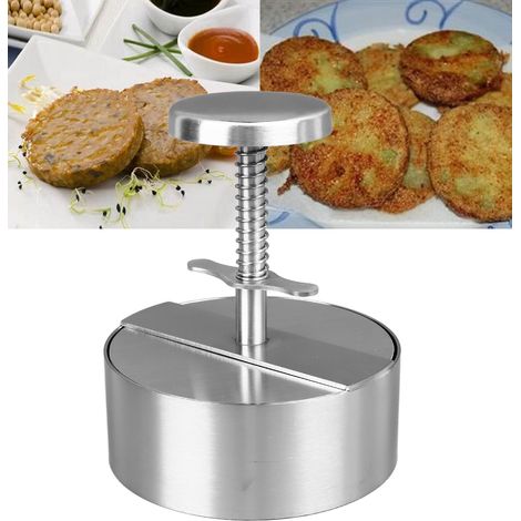 Fleischpresse aus Edelstahl 304, Hamburgerform, Küchenutensil, 11,4 cm (1/5)