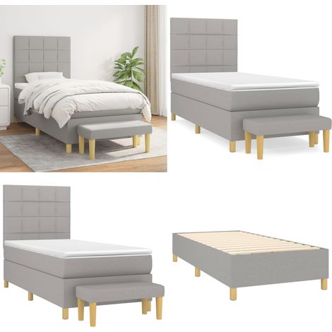 Boxspringbett mit Matratze Hellgrau 80x200 cm Stoff - Boxspringbett - Doppelbett - Schlafraum - Bettgestell - Bettauflage - Home & Living (1/5)