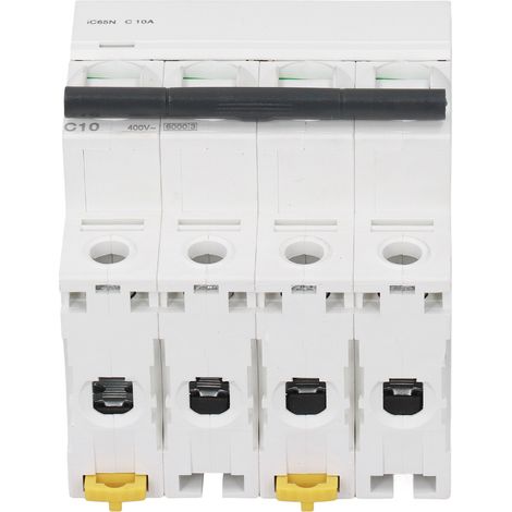 Leitungsschutzschalter 4P 10A C10 Pa66 DIN-Schiene 400V Niederspannung 6000A Schaltvermögen Modularer Schalter (1/5)