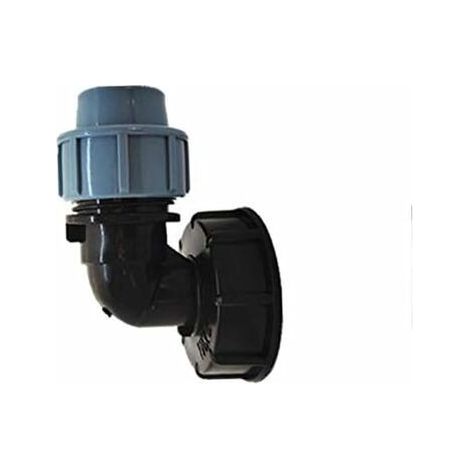 Adaptateur de réservoir IBC S60X6 - Raccord de tuyau pour réservoir d'eau IBC - Coude de sortie de 25 mm (1/5)