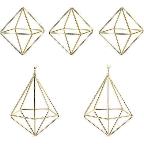 5-teiliges Set geometrischer Halter aus Metall für Luftpflanzen, Terrarien, Pflanzgefäße, Präsentationsständer, Regale, Dekoration