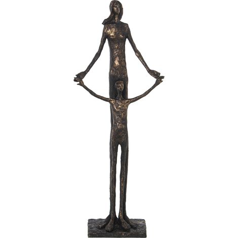 Sculpture expression d'amour maternel pour intérieur élégant - Bronze doré à nuances marron
