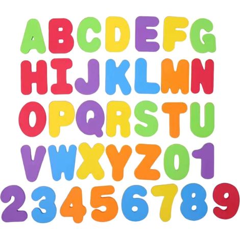 Giocattoli da bagno, 36 fogli con numeri divertenti e giocattoli galleggianti con lettere dell'alfabeto e numeri, educativi per bambini e bambine. (1/3)