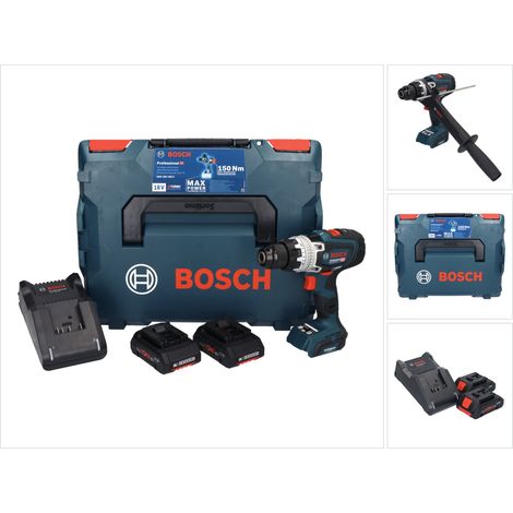 Bosch GSR 18V-150 C Trapano avvitatore professionale a batteria 18 V 150 Nm Biturbo Brushless + 2x batteria ricaricabile ProCORE 4,0 Ah + caricabatterie + L-Boxx
