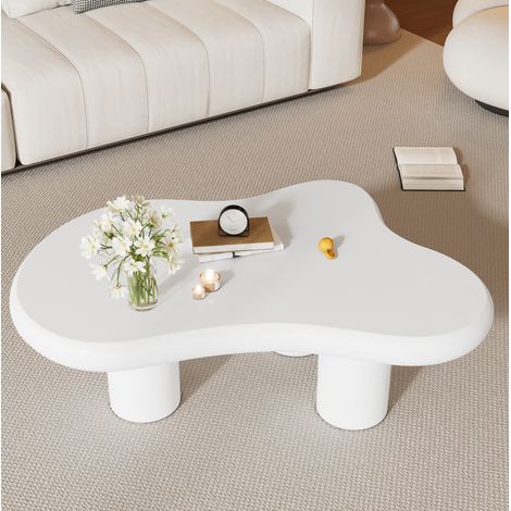 tavolo soggiorno 97 cm design nuvola moderno MDF bianco OKMYHOME (1/5)