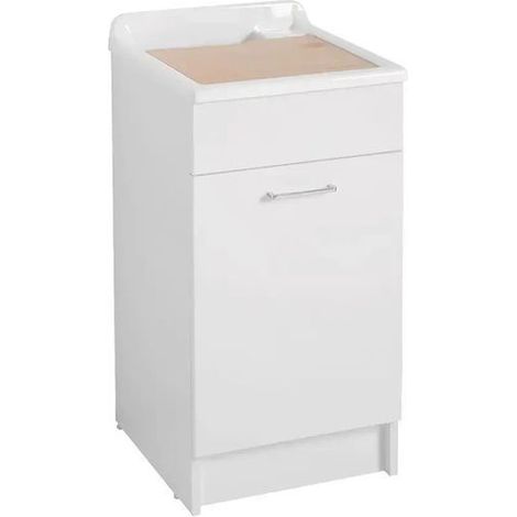 Lavatoio Colavene Swash 1 Anta con Contenitore Vasca e Asse Lavapanni 45x60x86 Bianco - 24070B (1/5)