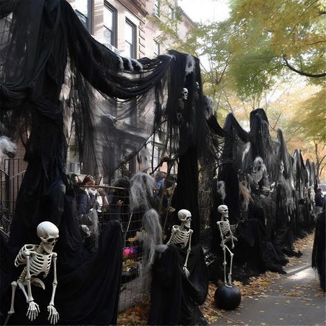 Décorations d'Halloween horrifiques, décorations pour fêtes d'Halloween, noir