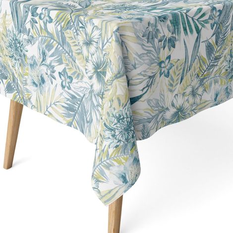 Nappe Anti-Taches pour Table rectangulaire Taille 180 x 140 cm Nappe Anti-Taches au Toucher Extra Douce et imperméable, Couleur Bleue, Danube Bleu (1/5)