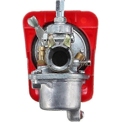 Carburateur pour moteur 2 temps 50cc/60cc/66cc/80cc, vélo motorisé, argent rouge (1/4)