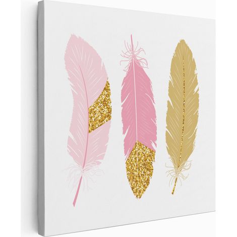 Tableau toile Enfants Carré - Plumes - 20x20 cm (1/2)