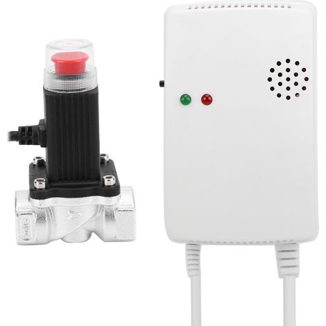 Détecteur de Fuite de Gaz avec Vanne d'Arrêt Automatique, Alimentation 110-220V AC, Prise Européenne, Capteur Murale pour Sécurité Domestique (1/5)