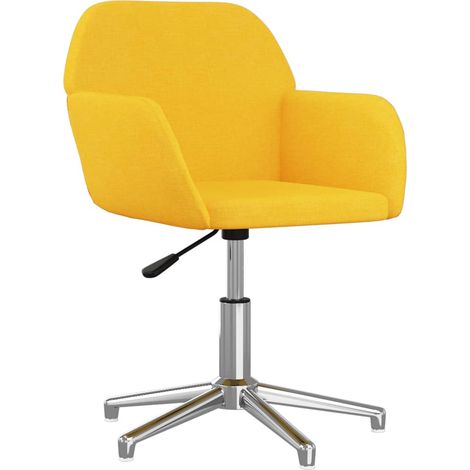 vidaXL Sedia da Ufficio Girevole Giallo Chiaro in Tessuto (1/5)